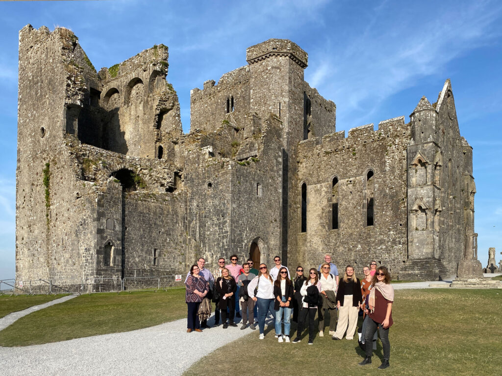 Group picture in front of the Rock of Cashel